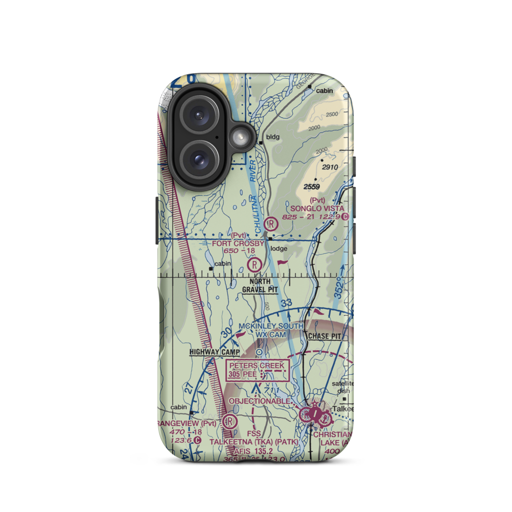 Fort Crosby Airport (8AK5) VFR Sectional  Tough iPhone Case iPhone 16 model shown