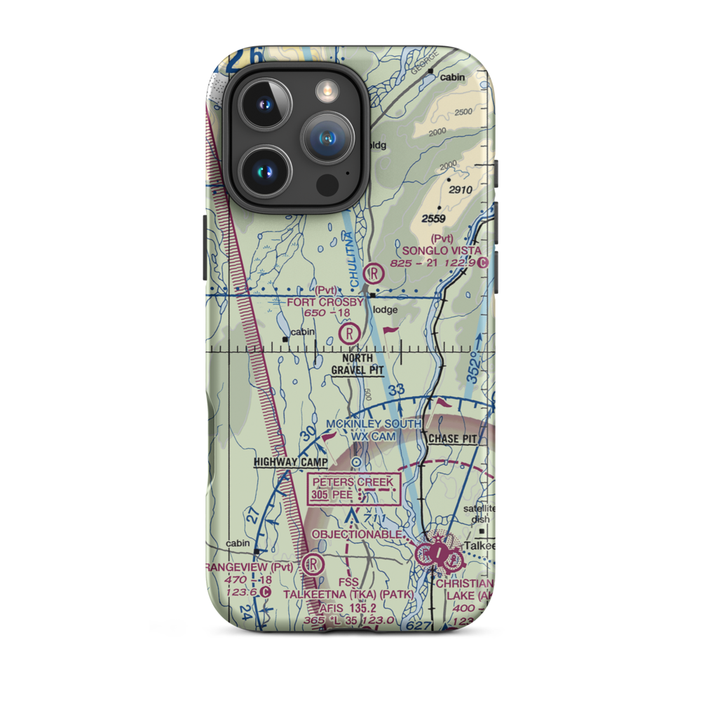 Fort Crosby Airport (8AK5) VFR Sectional  Tough iPhone Case iPhone 16 Pro Max model shown