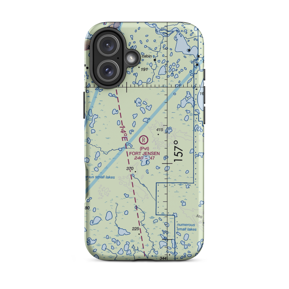 Fort Jensen Airport (AK60) VFR Sectional  Tough iPhone Case iPhone 16 Plus model shown