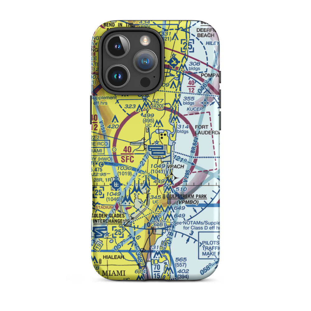 Fort Lauderdale Hollywood International Airport (FLL) VFR Sectional  Tough iPhone Case iPhone 16 Pro Max model shown