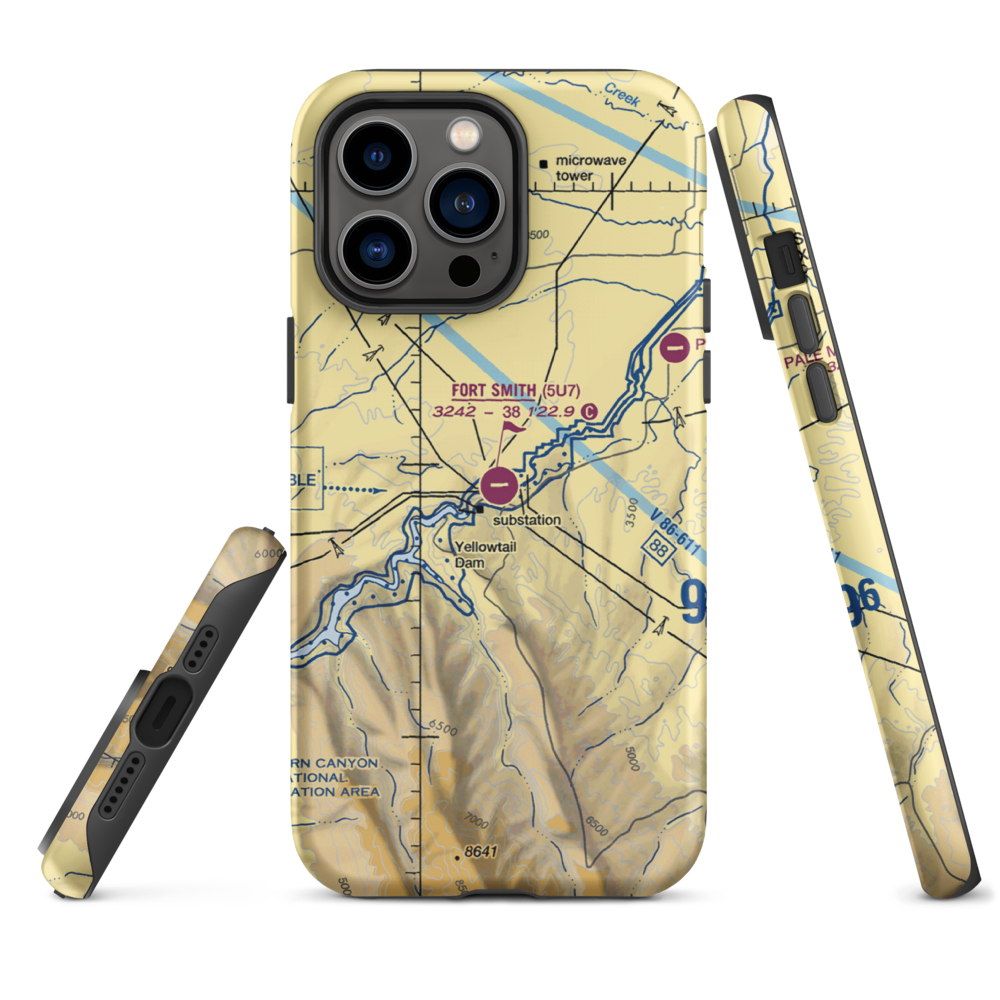 Fort Smith Landing Strip (5U7) VFR Sectional  Tough iPhone Case iPhone 14 Pro Max model shown