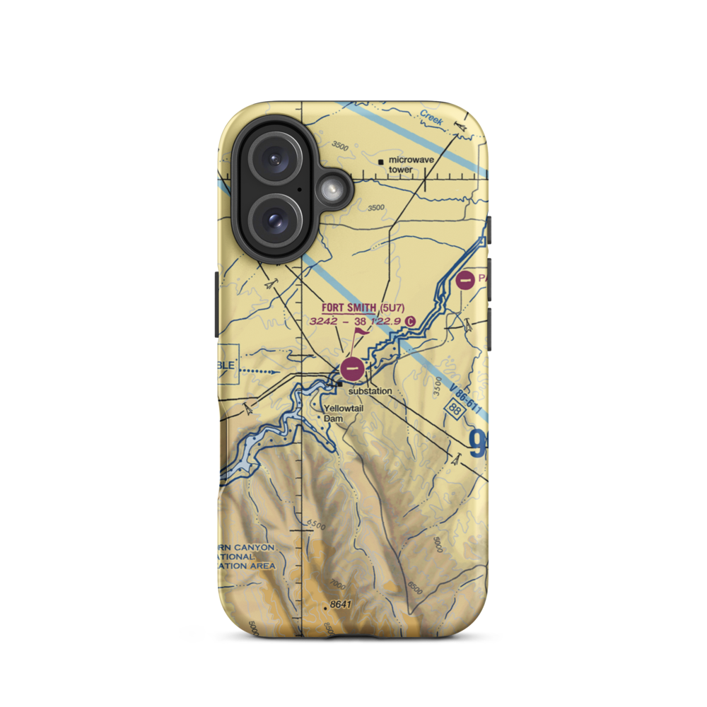 Fort Smith Landing Strip (5U7) VFR Sectional  Tough iPhone Case iPhone 16 model shown