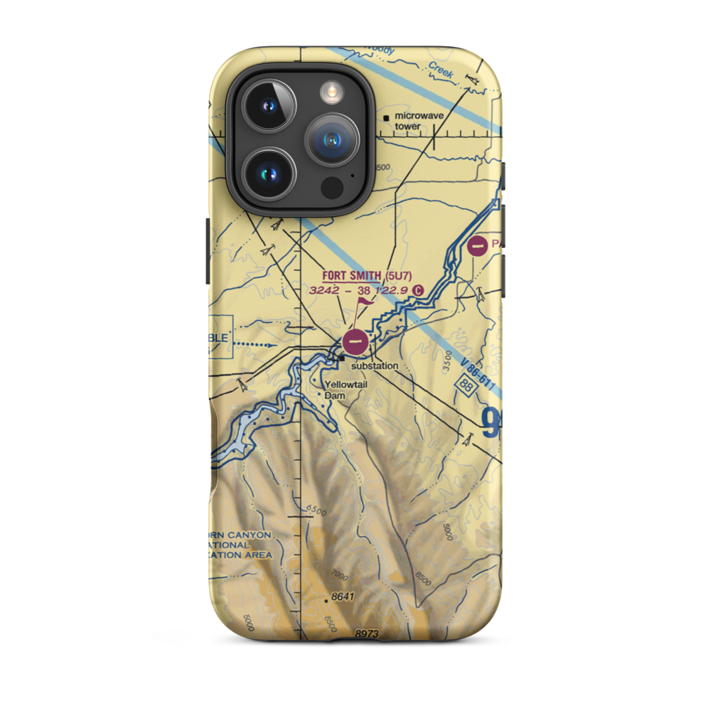 Fort Smith Landing Strip (5U7) VFR Sectional  Tough iPhone Case iPhone 16 Pro Max model shown