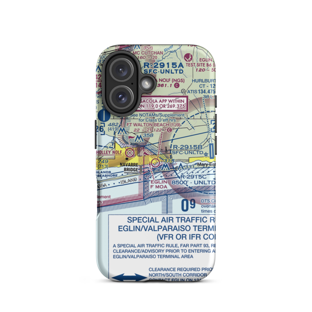 Fort Walton Beach Airport (1J9) VFR Sectional  Tough iPhone Case iPhone 16 model shown