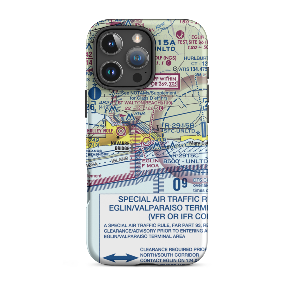 Fort Walton Beach Airport (1J9) VFR Sectional  Tough iPhone Case iPhone 16 Pro Max model shown