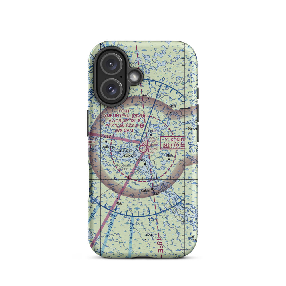 Fort Yukon Airport (FYU) VFR Sectional  Tough iPhone Case iPhone 16 model shown