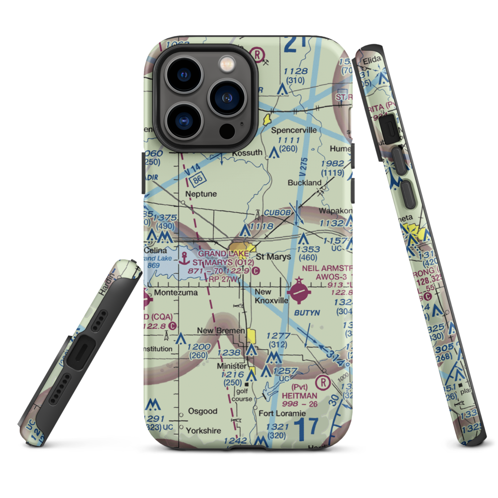 Fortman Airport (1OH4) VFR Sectional  Tough iPhone Case iPhone 13 Pro Max model shown