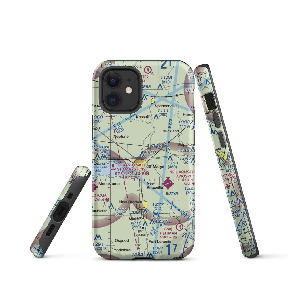 Fortman Airport (1OH4) VFR Sectional  Tough iPhone Case iPhone 12 mini model shown