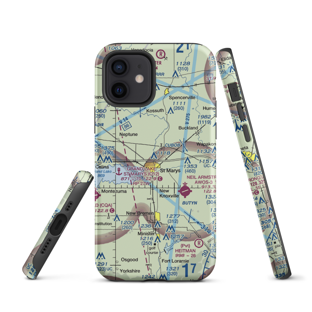 Fortman Airport (1OH4) VFR Sectional  Tough iPhone Case iPhone 12 model shown