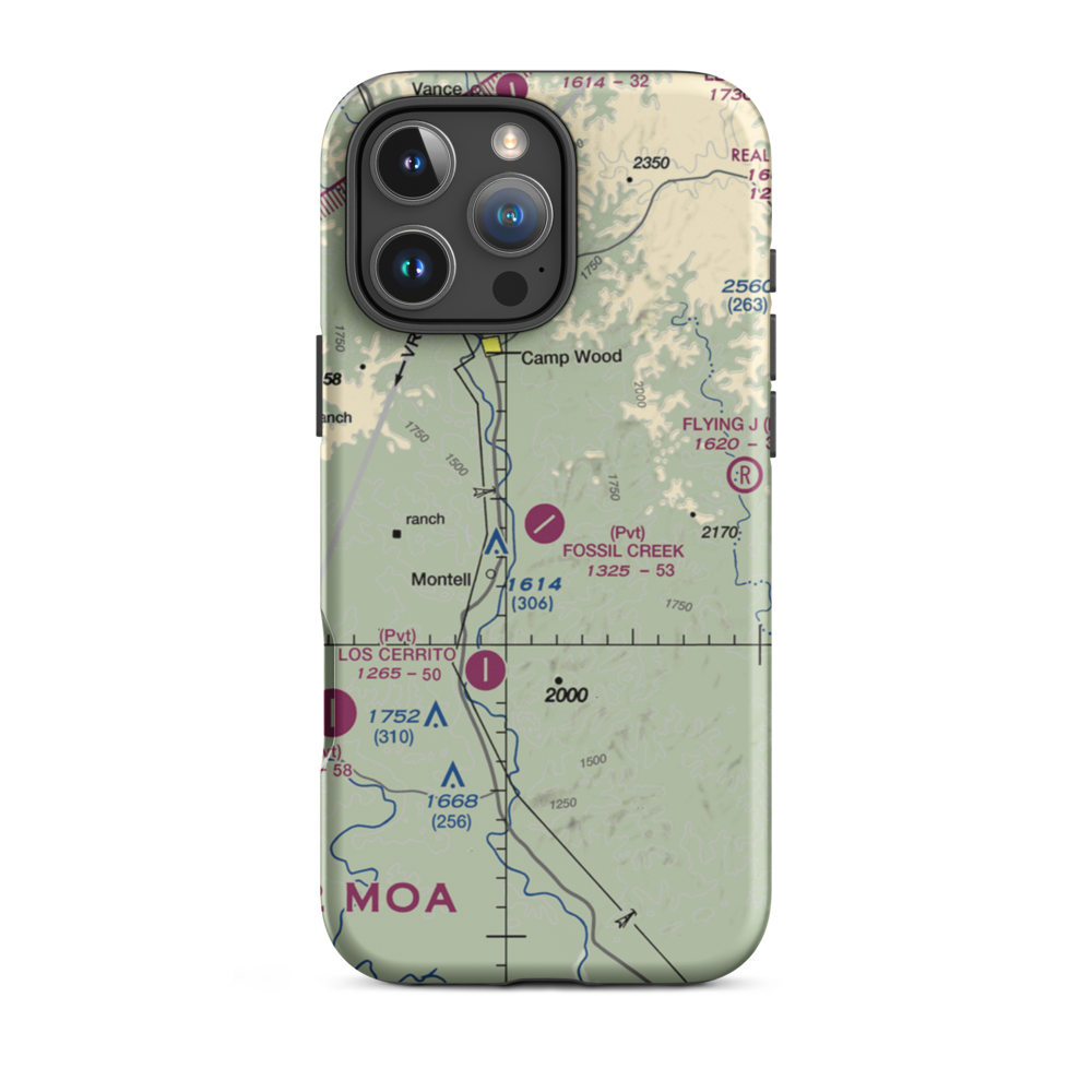 Fossil Creek Ranch Airport (TE78) VFR Sectional  Tough iPhone Case iPhone 16 Pro Max model shown