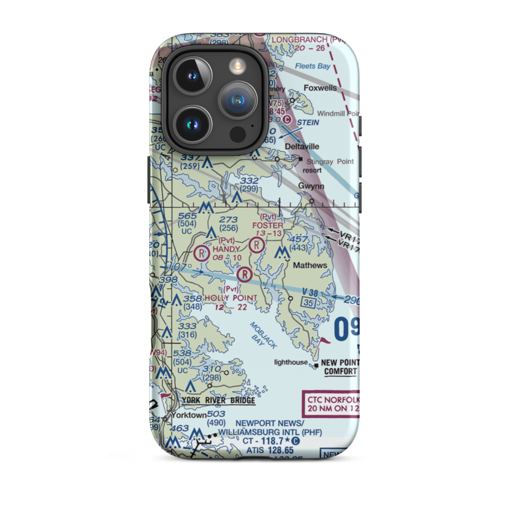 Foster Field (5VG2) VFR Sectional  Tough iPhone Case iPhone 16 Pro Max model shown