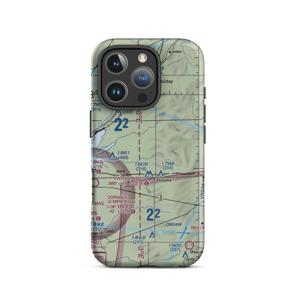 Foster Field (SN58) VFR Sectional  Tough iPhone Case iPhone 16 Pro model shown