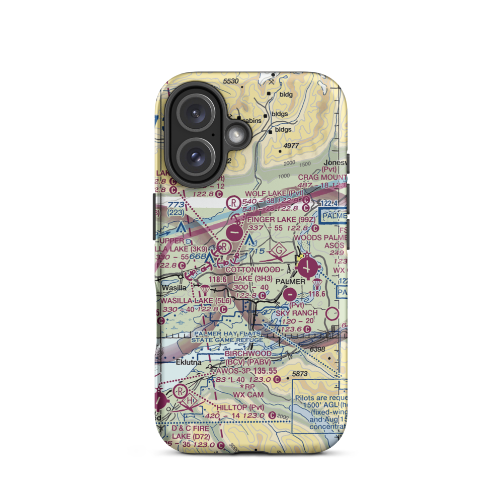 Four Corners Airport (14AK) VFR Sectional  Tough iPhone Case iPhone 16 model shown