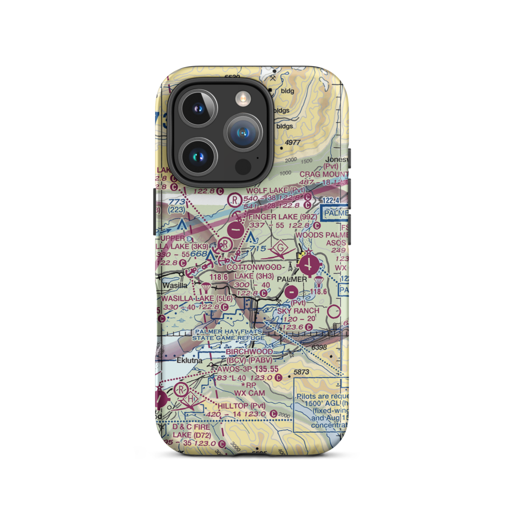 Four Corners Airport (14AK) VFR Sectional  Tough iPhone Case iPhone 16 Pro model shown