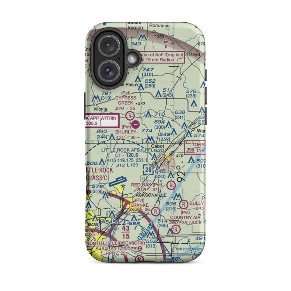 Four Mile Creek Ranch Airport (3AR4) VFR Sectional  Tough iPhone Case iPhone 16 Plus model shown