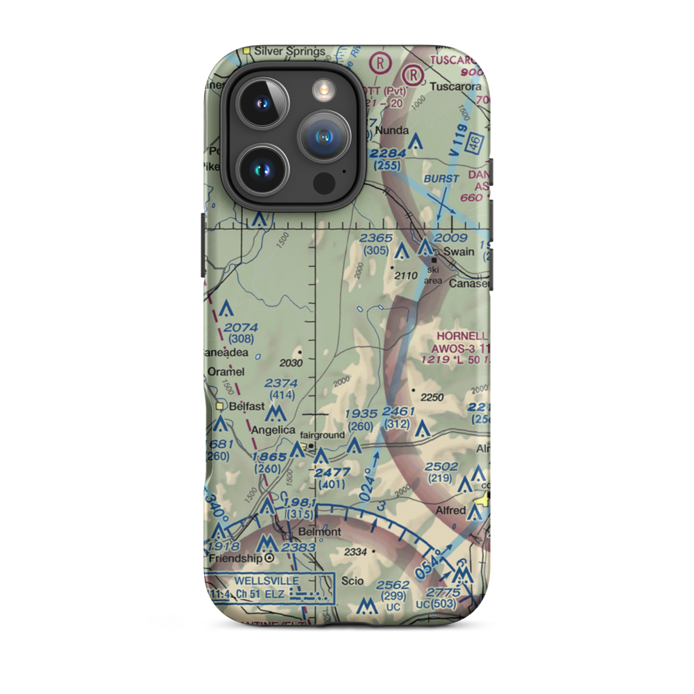 Four Seasons Airport (19NY) VFR Sectional  Tough iPhone Case iPhone 16 Pro Max model shown