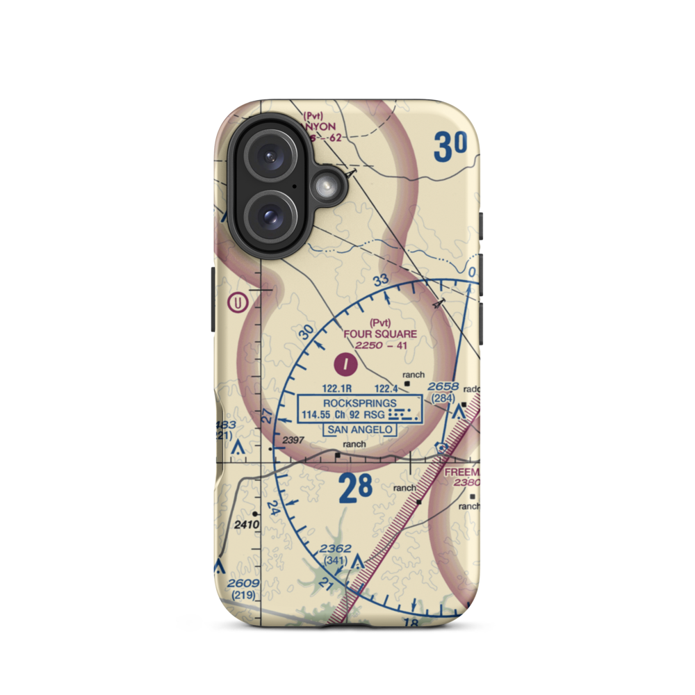 Four Square Ranch Airport (3TA0) VFR Sectional  Tough iPhone Case iPhone 16 model shown