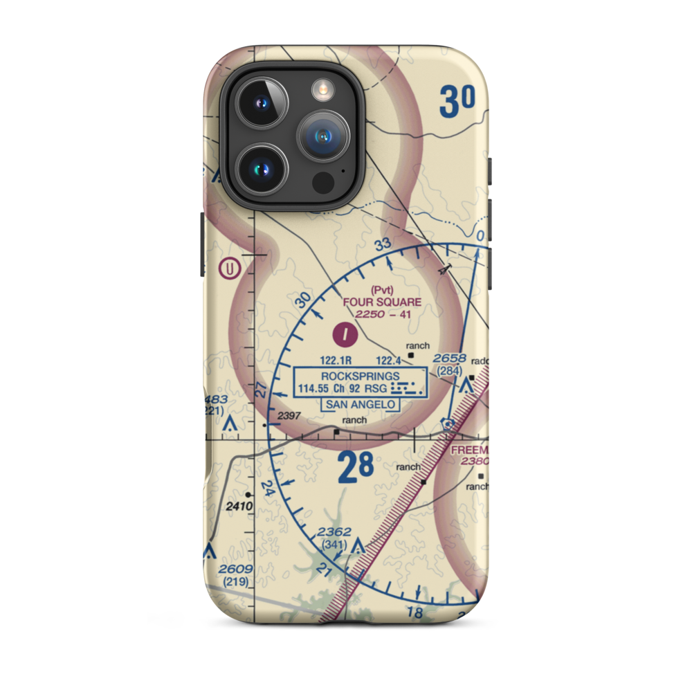 Four Square Ranch Airport (3TA0) VFR Sectional  Tough iPhone Case iPhone 16 Pro Max model shown