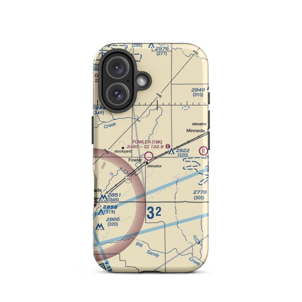 Fowler Airport (18K) VFR Sectional  Tough iPhone Case iPhone 16 model shown