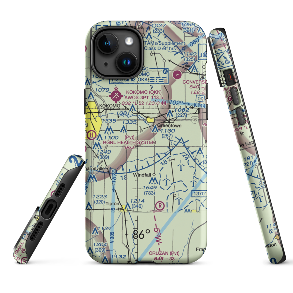 Fowler Field /Private/ Airport (62IN) VFR Sectional  Tough iPhone Case iPhone 15 Plus model shown