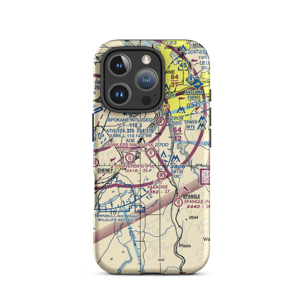 Fowlers Nw 40 Airport (12WA) VFR Sectional  Tough iPhone Case iPhone 16 Pro model shown