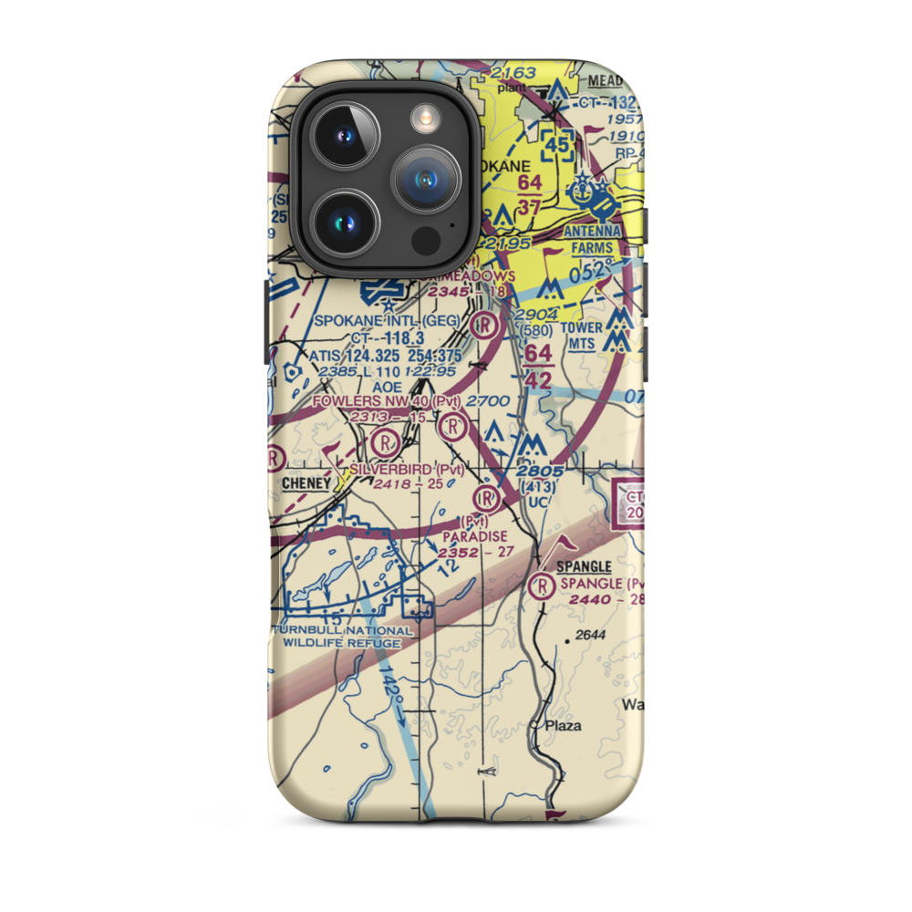 Fowlers Nw 40 Airport (12WA) VFR Sectional  Tough iPhone Case iPhone 16 Pro Max model shown