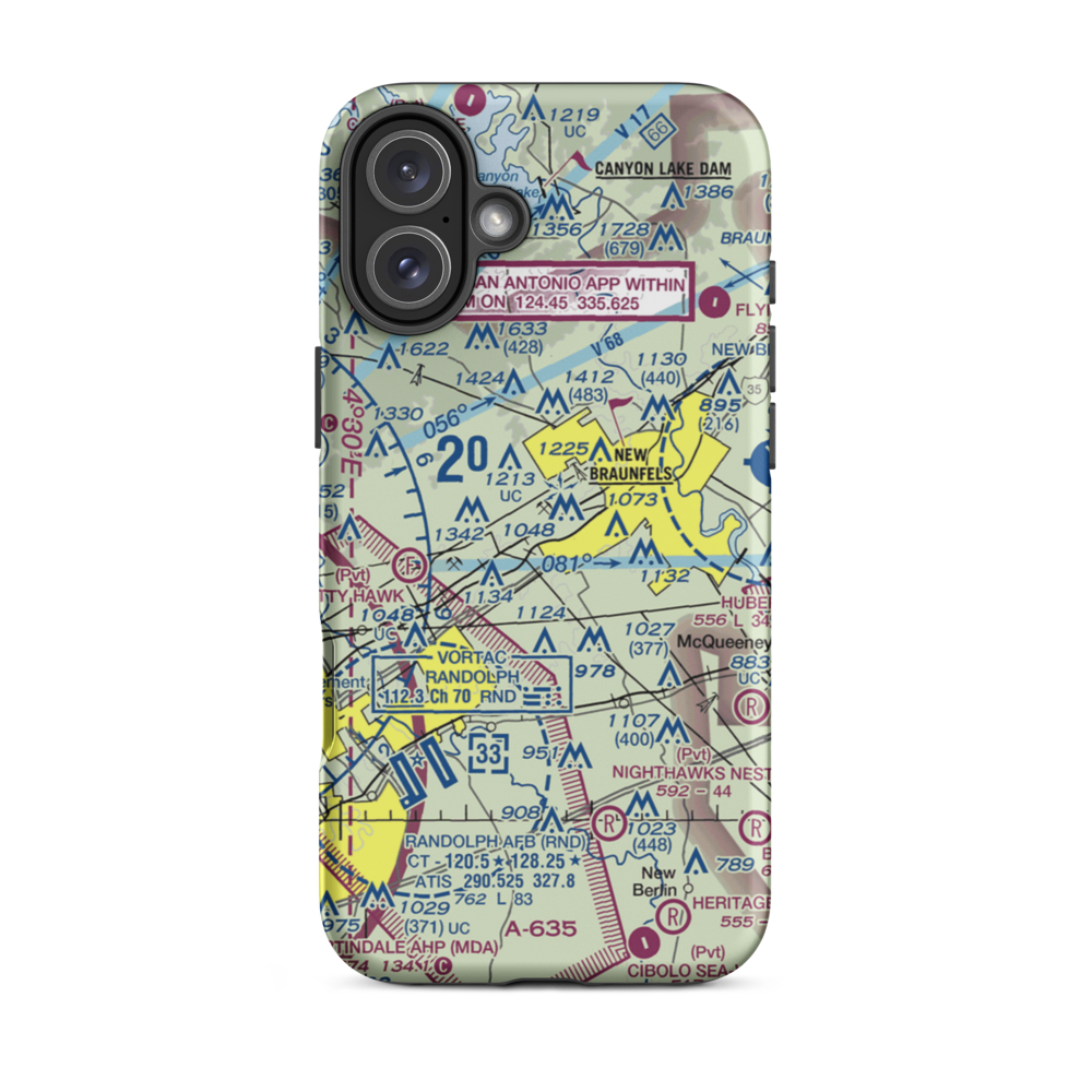 Fox Airport (48TS) VFR Sectional  Tough iPhone Case iPhone 16 Plus model shown