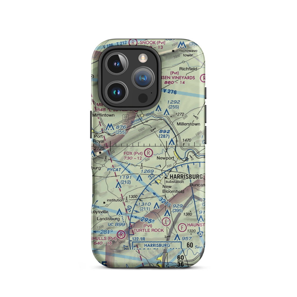 Fox Field (34PN) VFR Sectional  Tough iPhone Case iPhone 16 Pro model shown