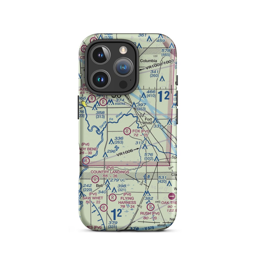 Fox Field (FL02) VFR Sectional  Tough iPhone Case iPhone 16 Pro model shown