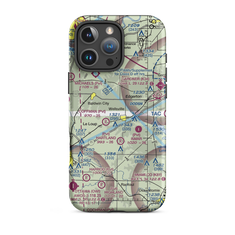 Fox Fire Airport (SN85) VFR Sectional  Tough iPhone Case iPhone 16 Pro Max model shown