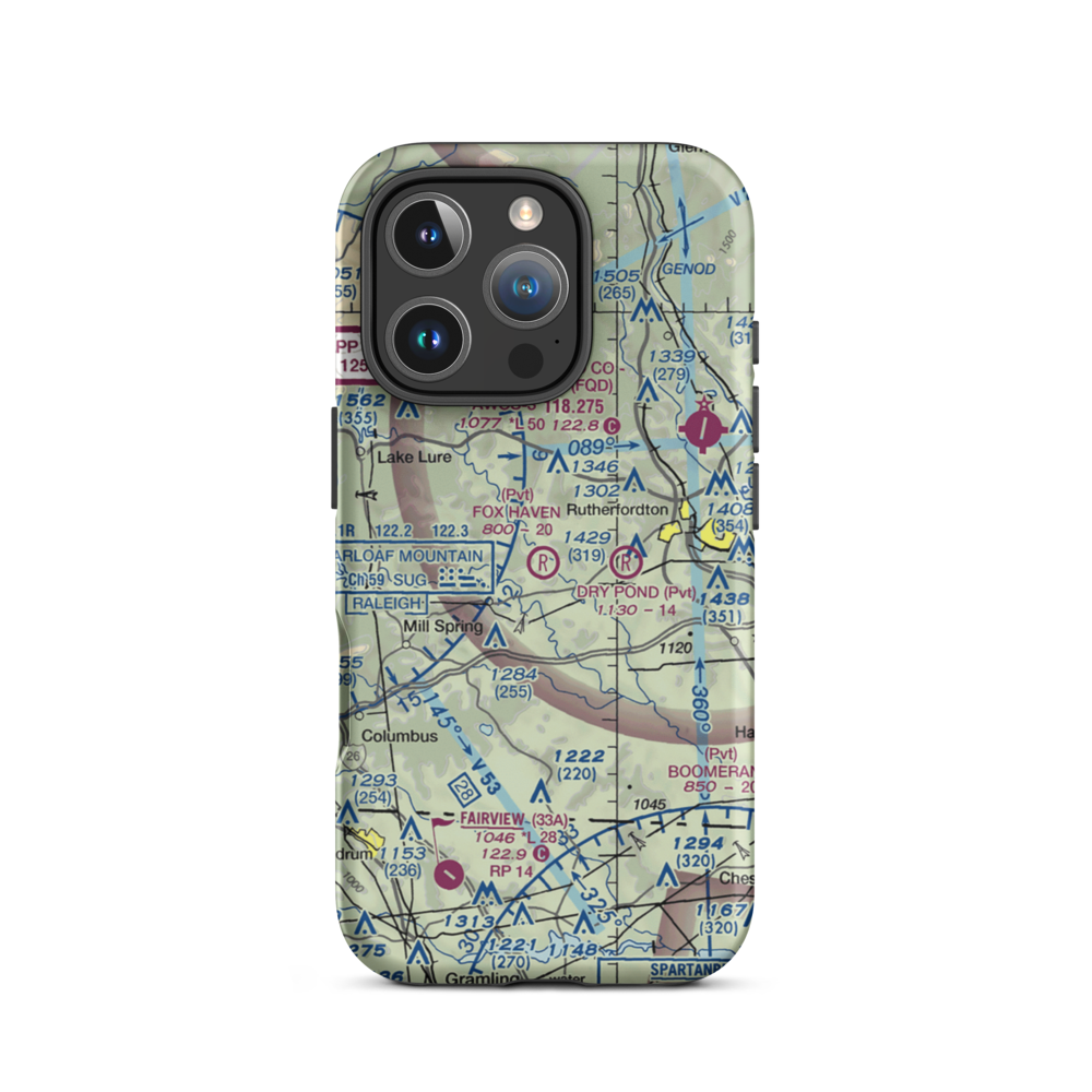 Fox Haven Plantation STOLport (58NC) VFR Sectional  Tough iPhone Case iPhone 16 Pro model shown