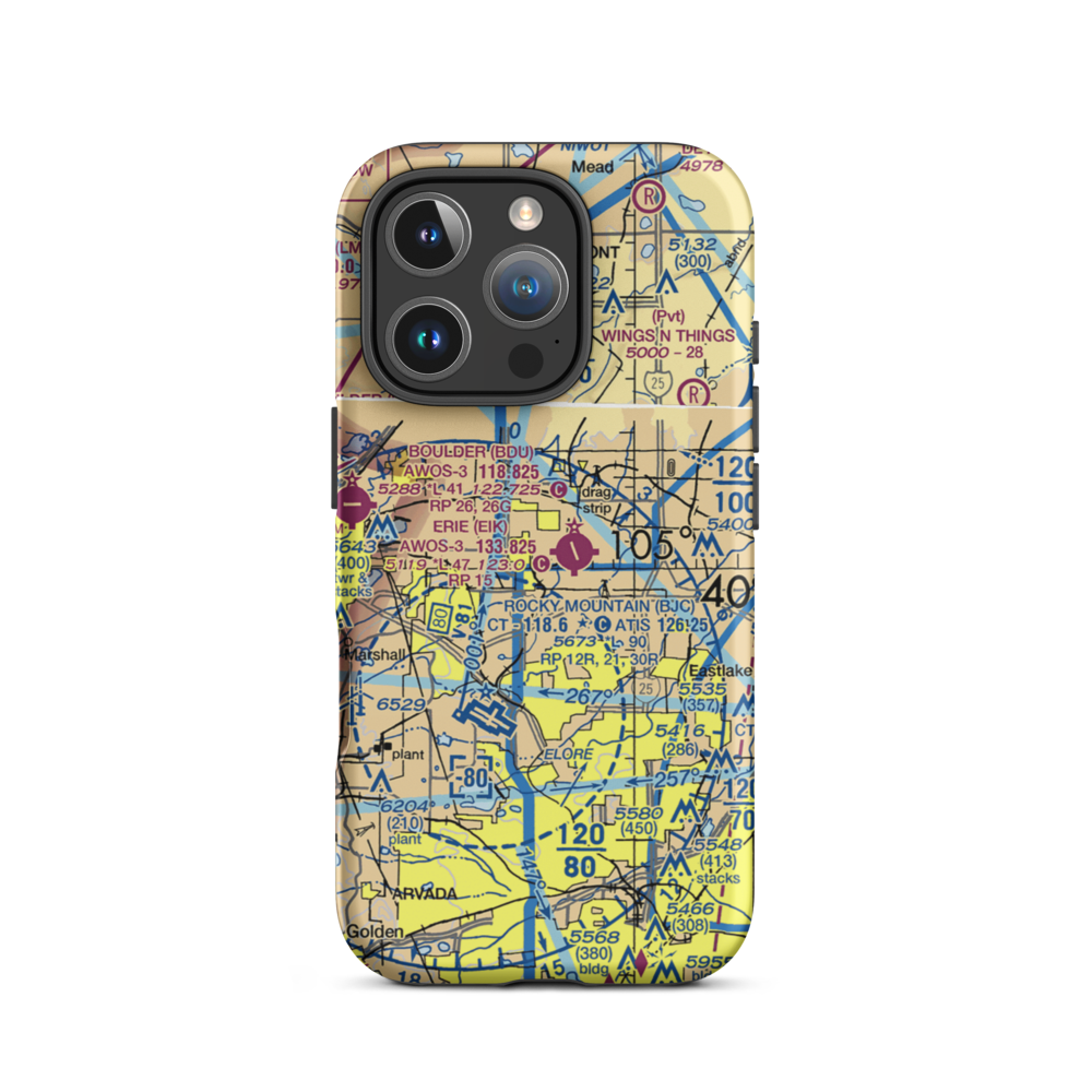 Fox Hole Airport (0CD7) VFR Sectional  Tough iPhone Case iPhone 16 Pro model shown