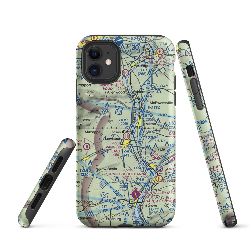 Fox Hollow Airport (3PA6) VFR Sectional  Tough iPhone Case iPhone 11 model shown
