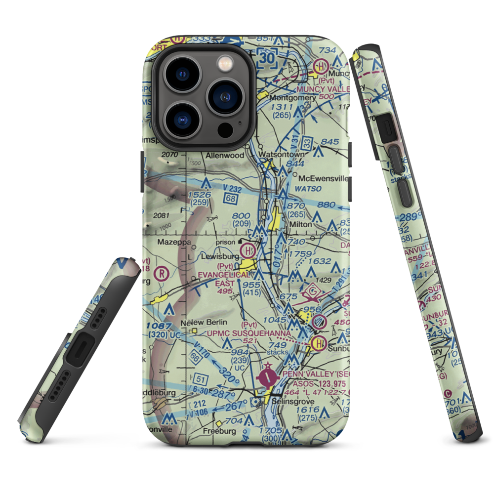 Fox Hollow Airport (3PA6) VFR Sectional  Tough iPhone Case iPhone 13 Pro Max model shown
