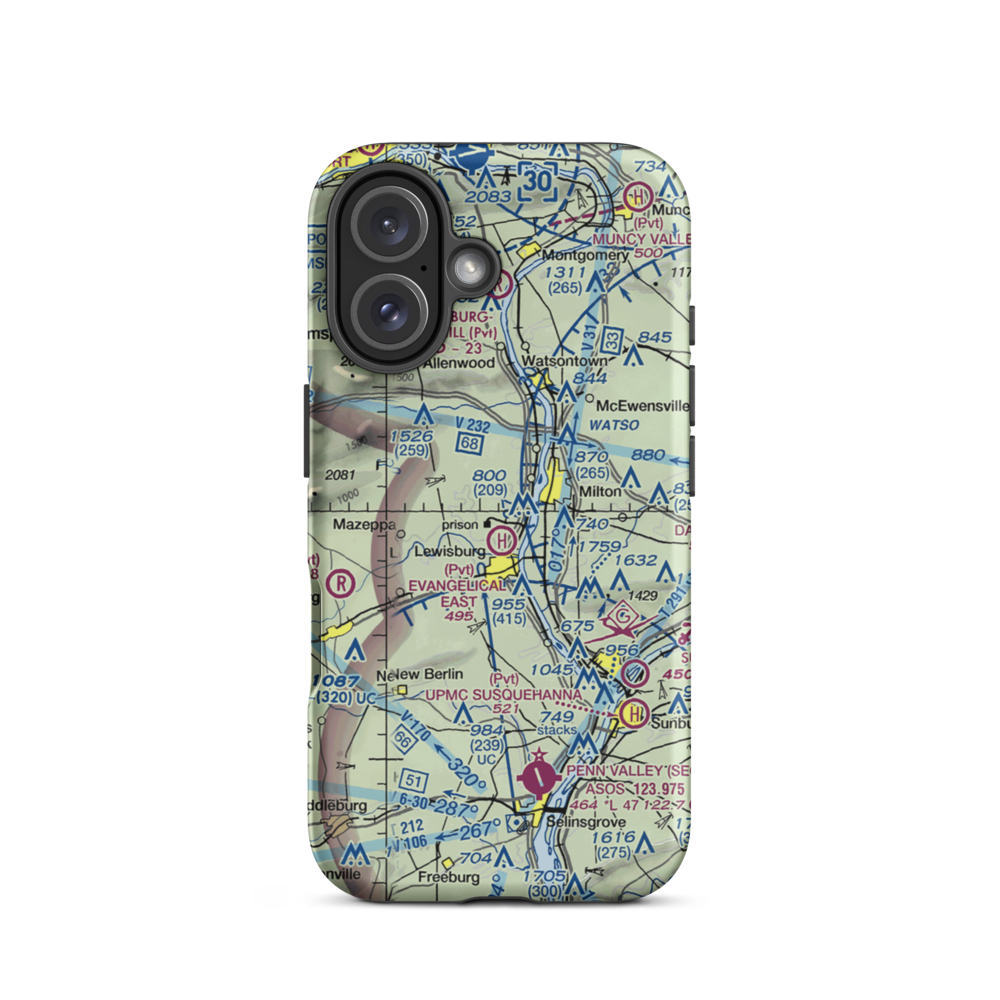 Fox Hollow Airport (3PA6) VFR Sectional  Tough iPhone Case iPhone 16 model shown