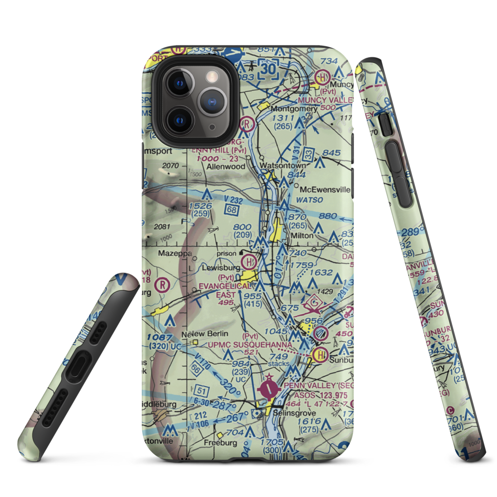 Fox Hollow Airport (3PA6) VFR Sectional  Tough iPhone Case iPhone 11 Pro Max model shown