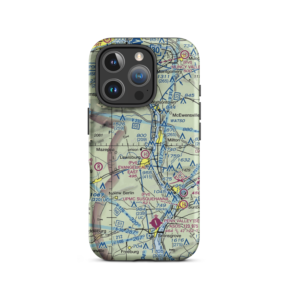 Fox Hollow Airport (3PA6) VFR Sectional  Tough iPhone Case iPhone 16 Pro model shown