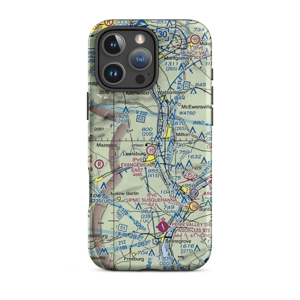 Fox Hollow Airport (3PA6) VFR Sectional  Tough iPhone Case iPhone 16 Pro Max model shown