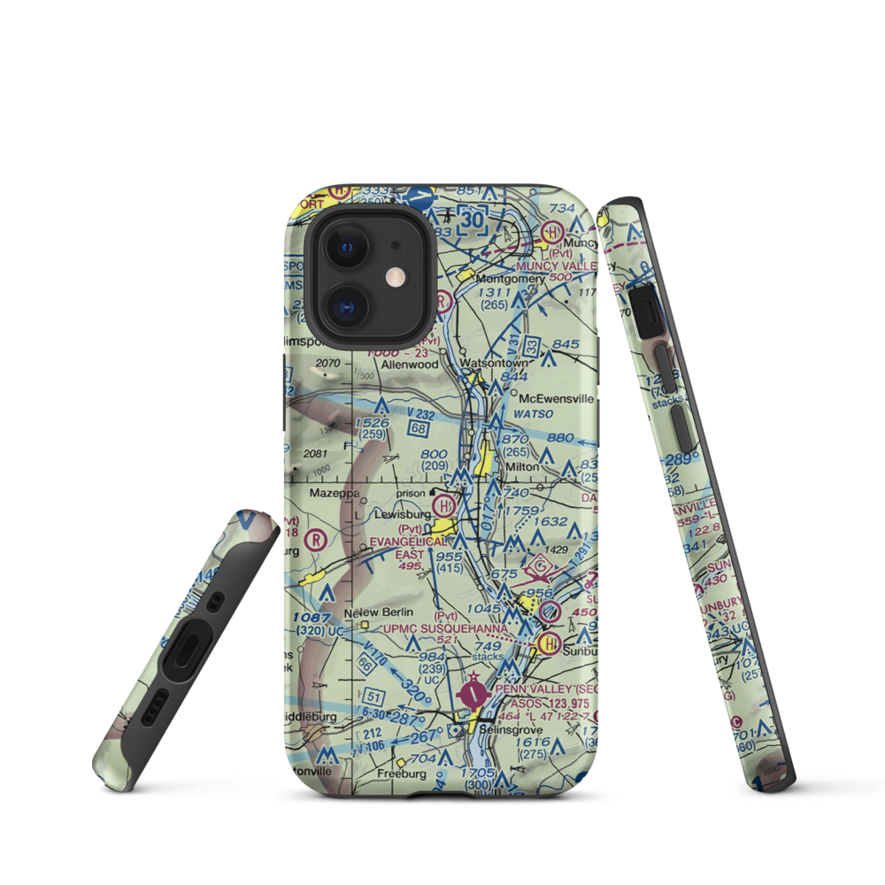 Fox Hollow Airport (3PA6) VFR Sectional  Tough iPhone Case iPhone 12 mini model shown