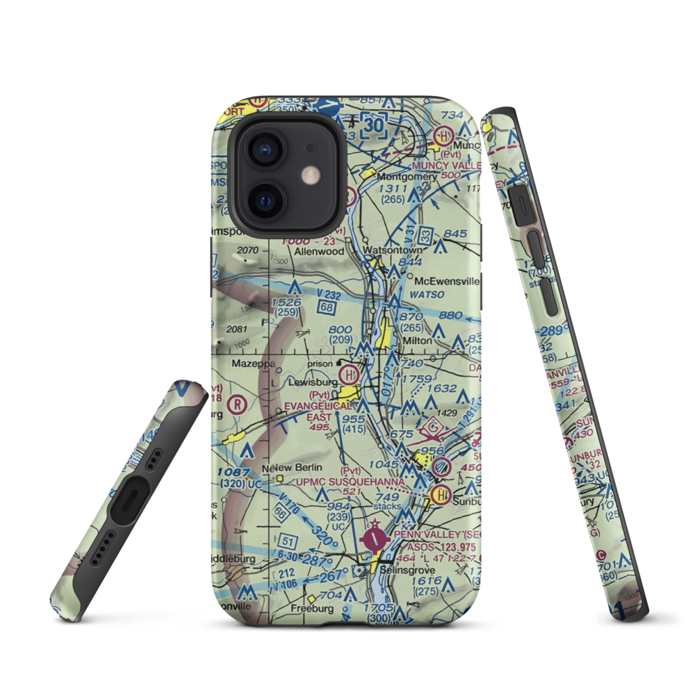 Fox Hollow Airport (3PA6) VFR Sectional  Tough iPhone Case iPhone 12 model shown
