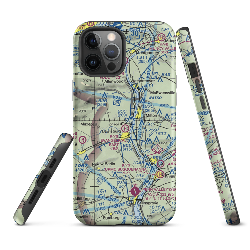 Fox Hollow Airport (3PA6) VFR Sectional  Tough iPhone Case iPhone 12 Pro Max model shown