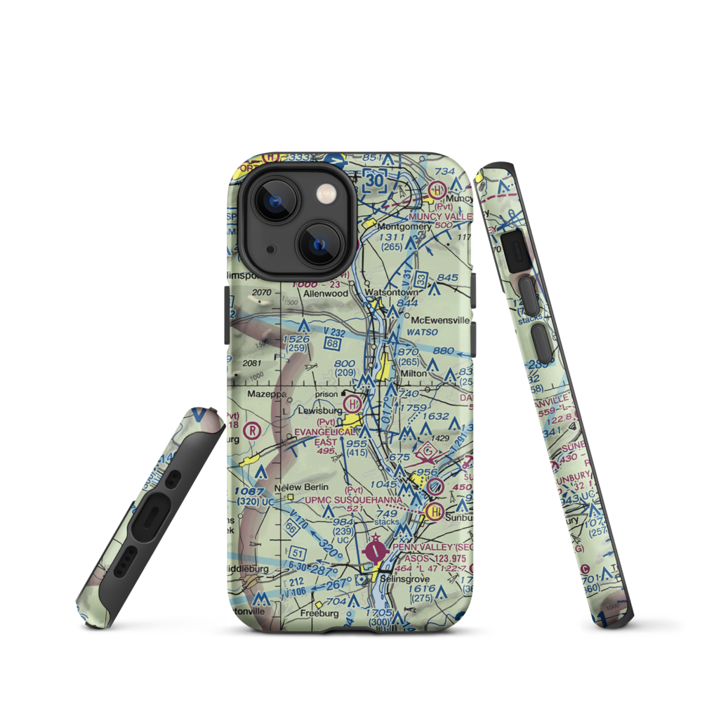Fox Hollow Airport (3PA6) VFR Sectional  Tough iPhone Case iPhone 13 mini model shown
