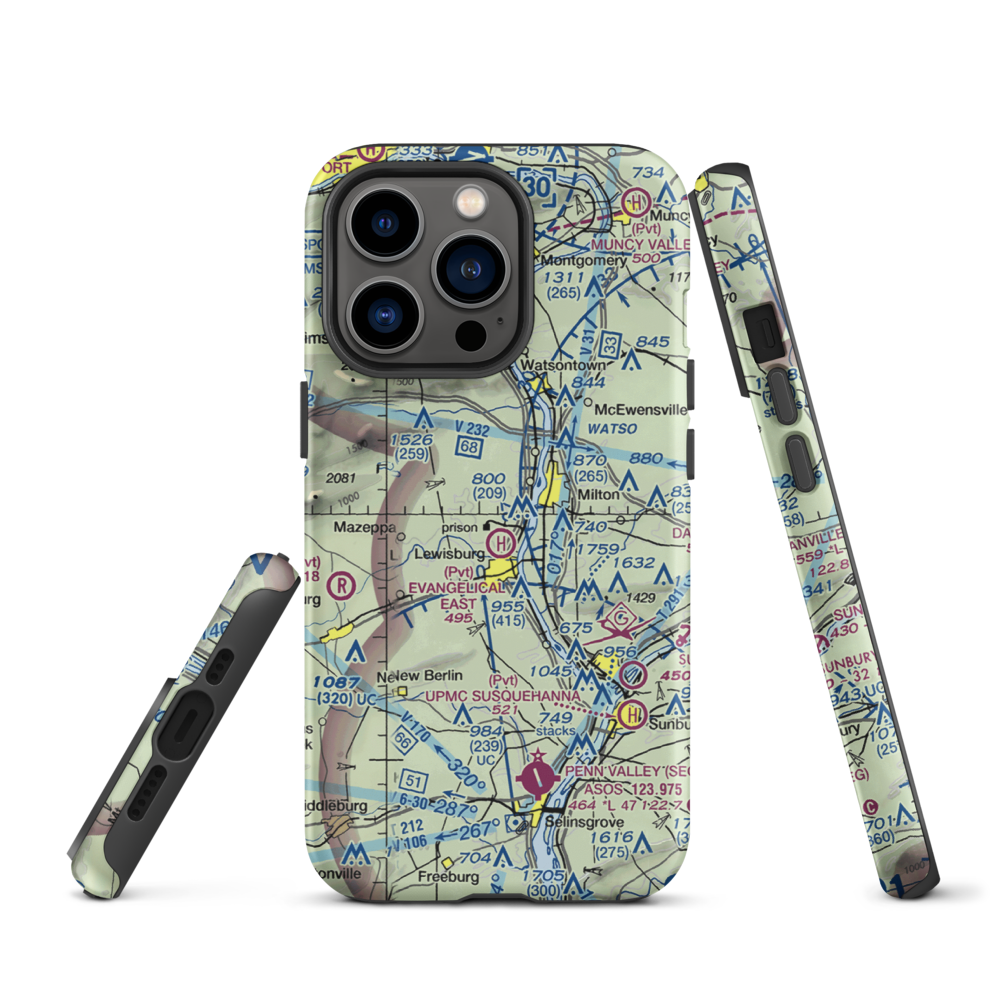 Fox Hollow Airport (3PA6) VFR Sectional  Tough iPhone Case iPhone 13 Pro model shown