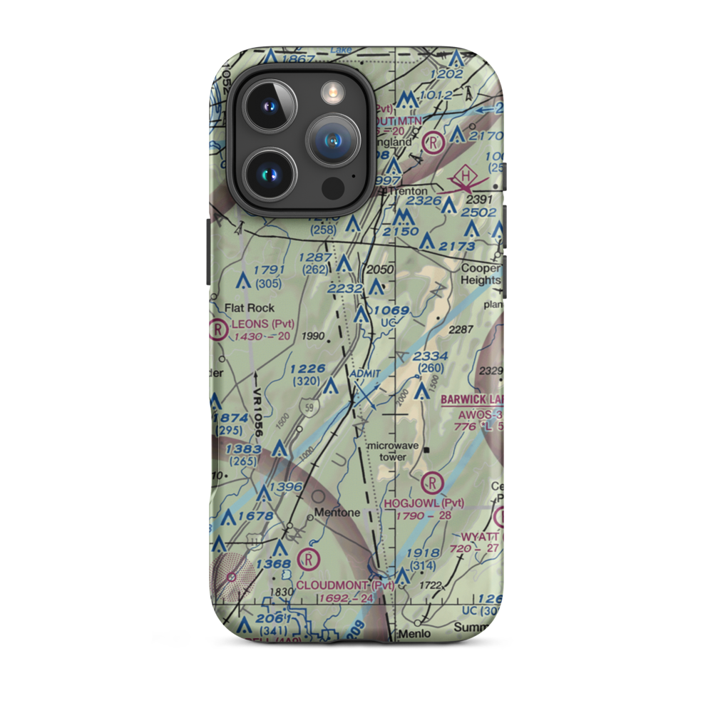 Fox Mountain Airport (3GE4) VFR Sectional  Tough iPhone Case iPhone 16 Pro Max model shown