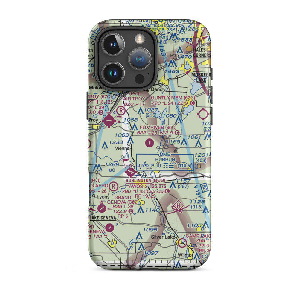 Fox River Airport (96C) VFR Sectional  Tough iPhone Case iPhone 16 Pro Max model shown
