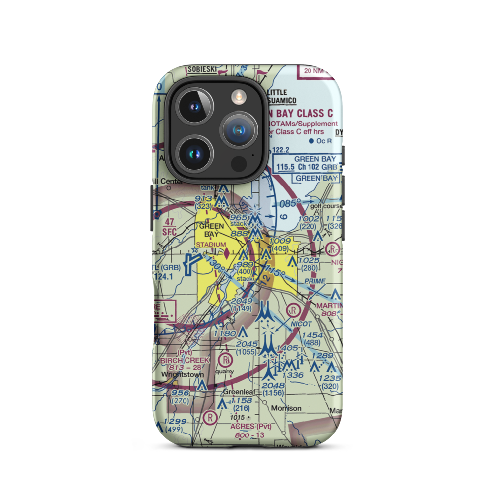 Foxair Seaplane Base (W26) VFR Sectional  Tough iPhone Case iPhone 16 Pro model shown