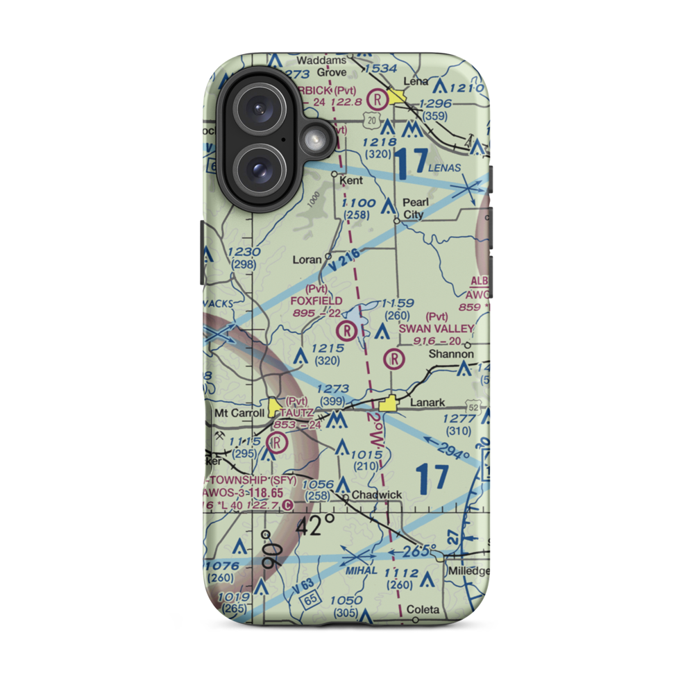 Foxfield Aerodrome (6IL4) VFR Sectional  Tough iPhone Case iPhone 16 Plus model shown