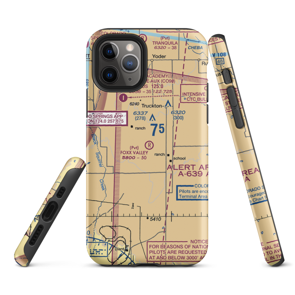 Foxx Valley Airport (0CD2) VFR Sectional  Tough iPhone Case iPhone 11 Pro model shown