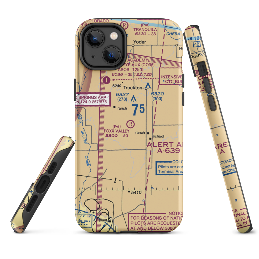 Foxx Valley Airport (0CD2) VFR Sectional  Tough iPhone Case iPhone 14 Plus model shown