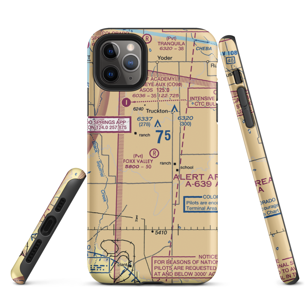 Foxx Valley Airport (0CD2) VFR Sectional  Tough iPhone Case iPhone 11 Pro Max model shown